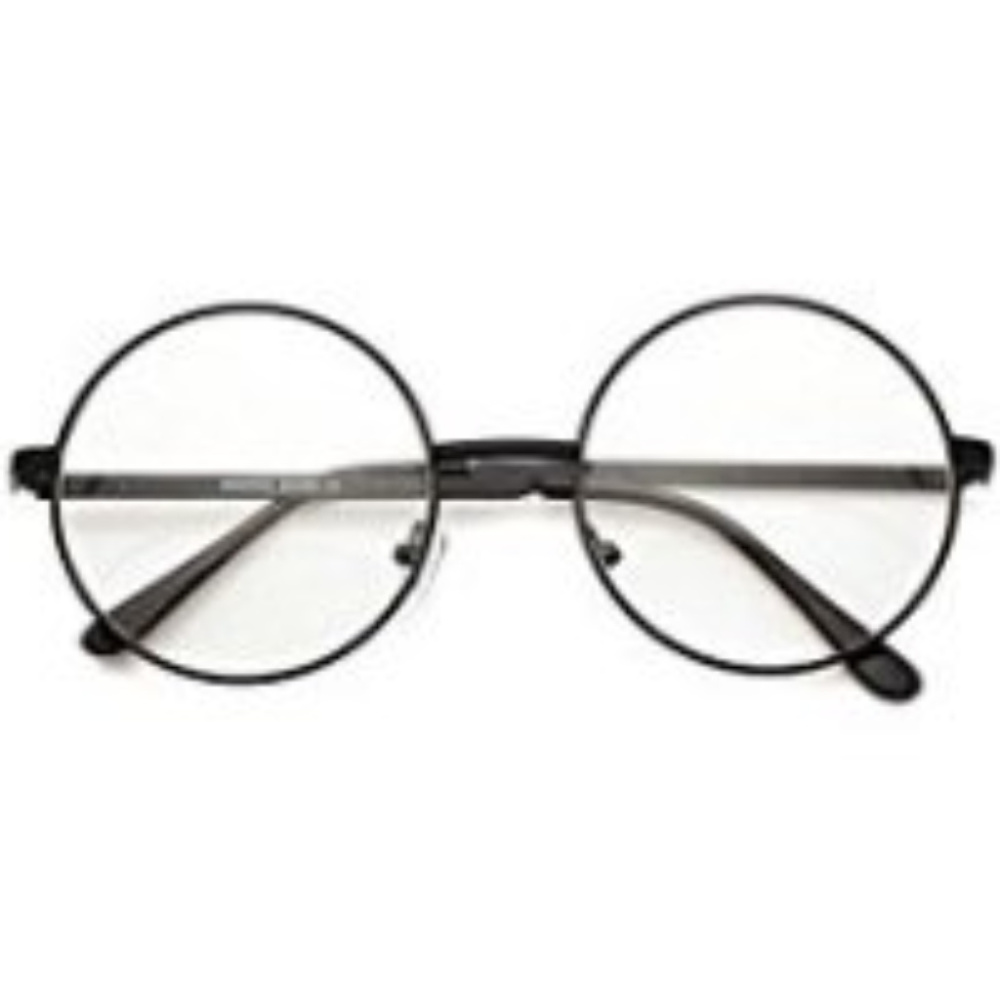 New Lennon Style Black Clear Lens Round Glasses